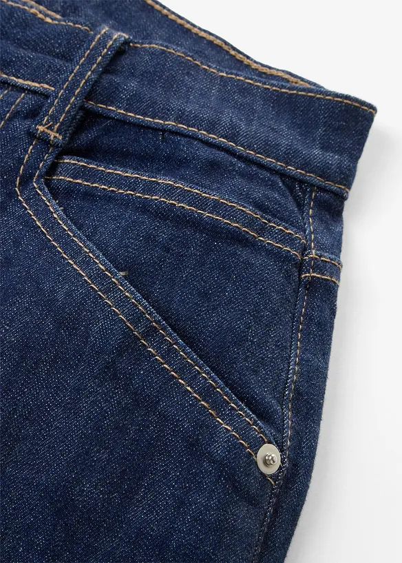 Jeans wide leg con tasche applicate, vita media, bonprix