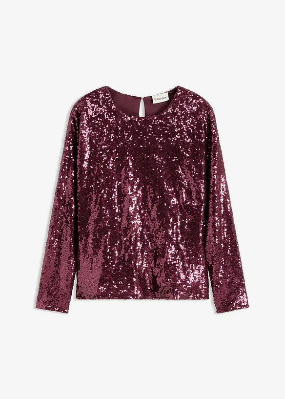 Maglia a maniche lunghe con paillettes, bonprix
