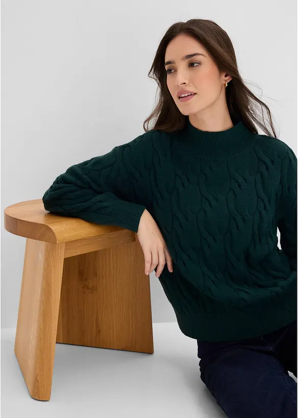 Maglione oversize in misto viscosa morbido, bonprix