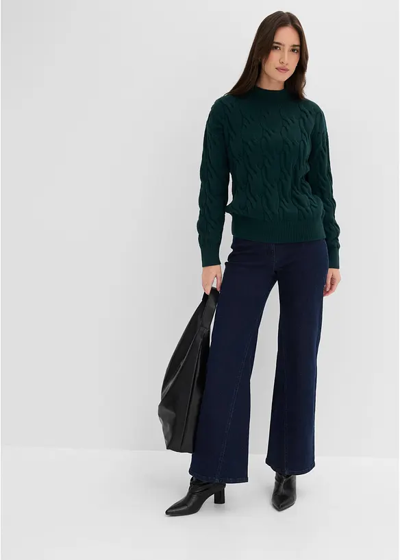 Maglione oversize in misto viscosa morbido, bonprix