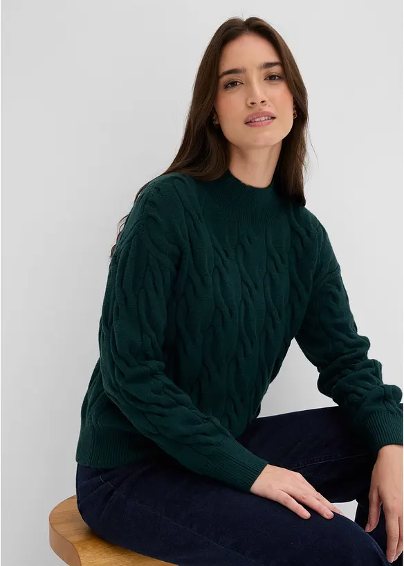 Maglione oversize in misto viscosa morbido, bonprix