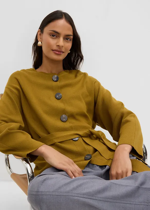Cardigan in fine misto viscosa, bonprix