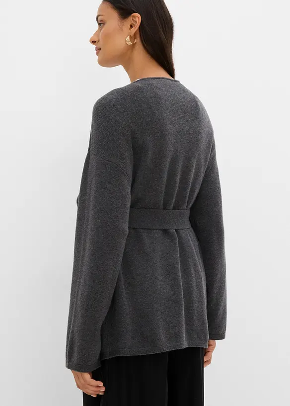 Cardigan con cintura da annodare, bonprix