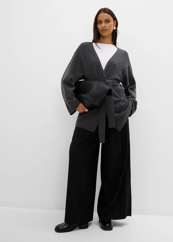 Cardigan con cintura da annodare, bonprix