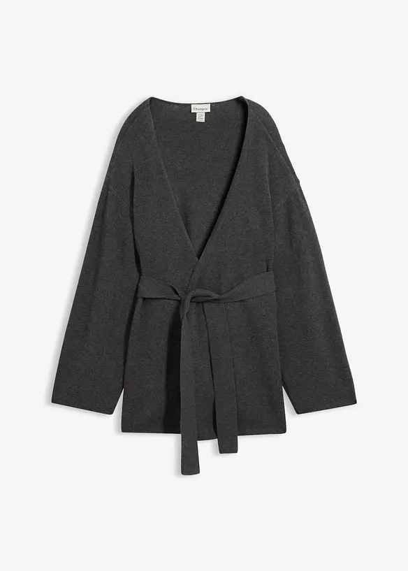Cardigan con cintura da annodare, bonprix
