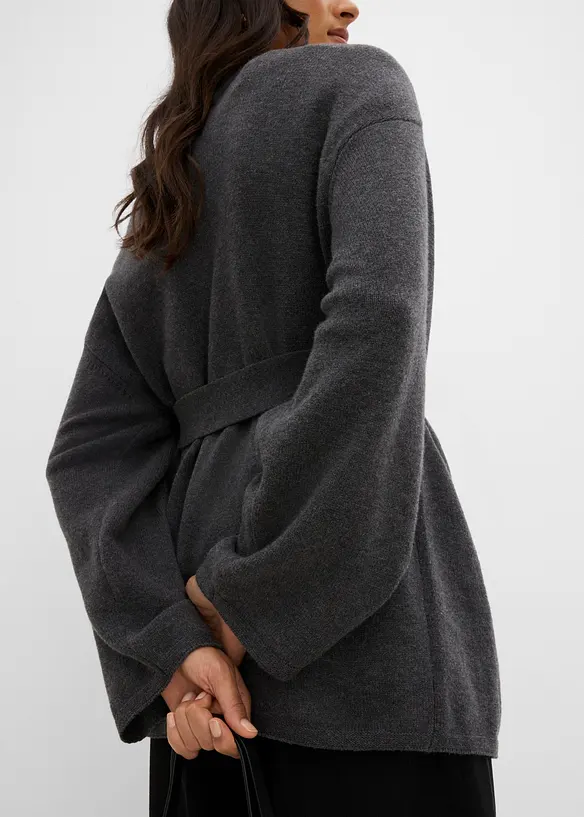 Cardigan con cintura da annodare, bonprix
