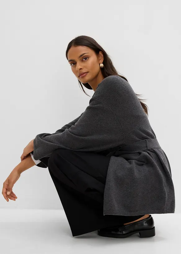Cardigan con cintura da annodare, bonprix