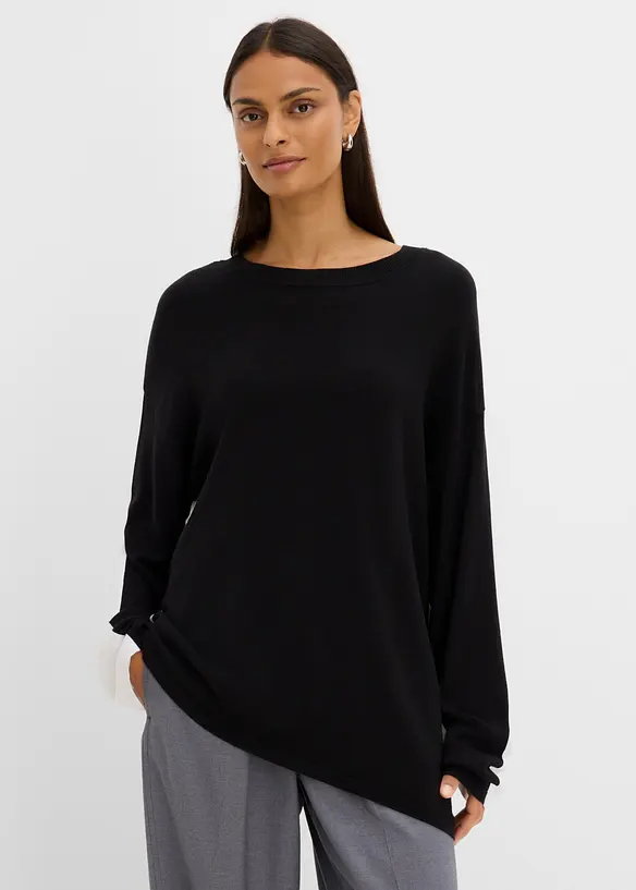 Maglione asimmetrico in morbido misto viscosa, bonprix