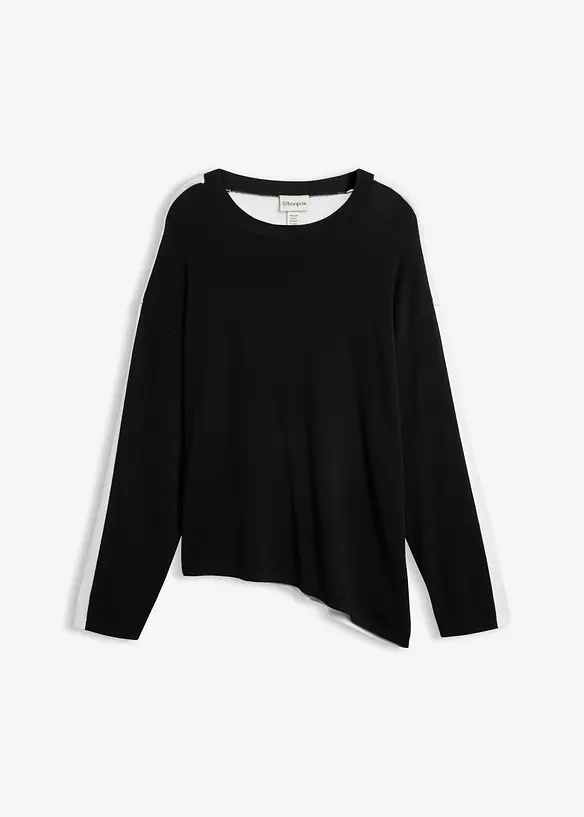 Maglione asimmetrico in morbido misto viscosa, bonprix