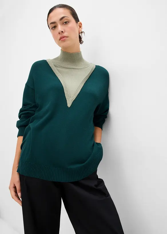 Maglione a collo alto in morbido misto viscosa, bonprix