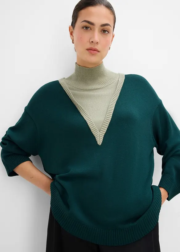 Maglione a collo alto in morbido misto viscosa, bonprix