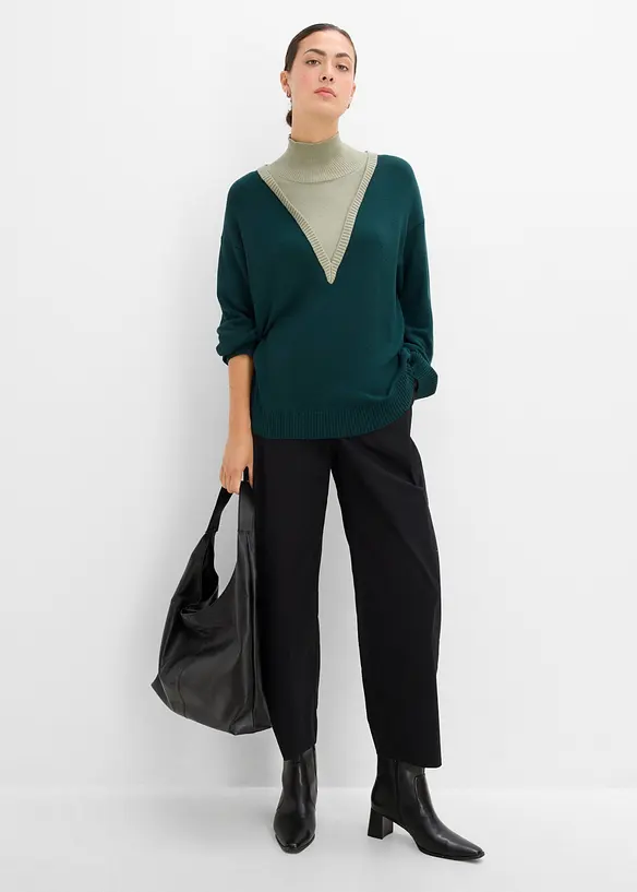 Maglione a collo alto in morbido misto viscosa, bonprix