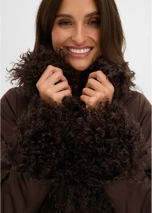 Giaccone in similpelle con pelliccia sintetica, bonprix