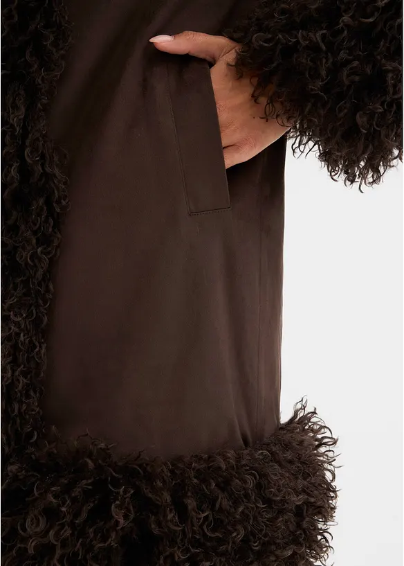 Giaccone in similpelle con pelliccia sintetica, bonprix