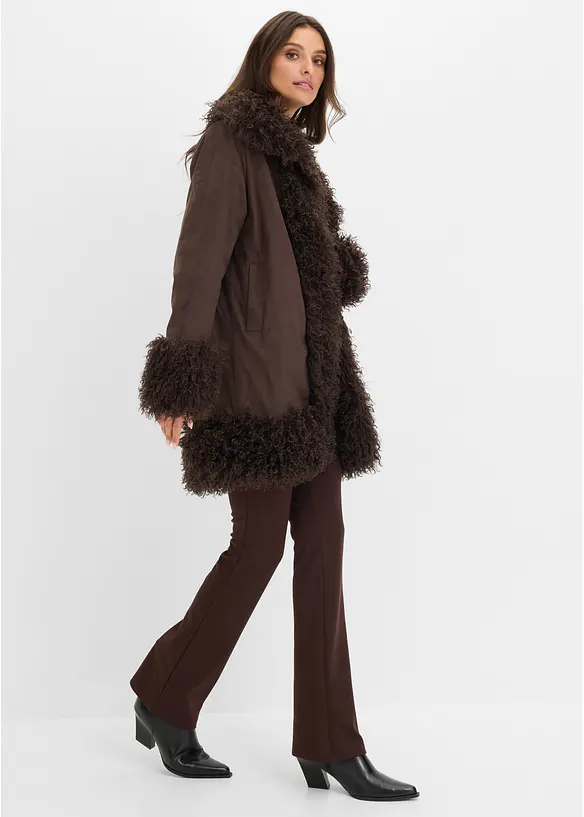 Giaccone in similpelle con pelliccia sintetica, bonprix