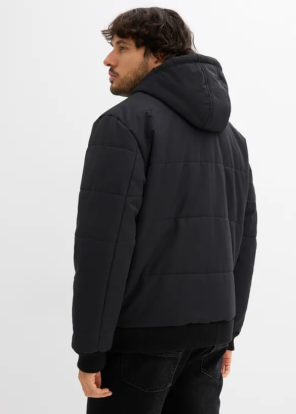 Giacca trapuntata invernale stile bomber con cappuccio, bonprix