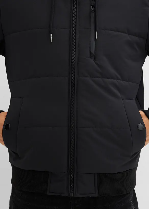 Giacca trapuntata invernale stile bomber con cappuccio, bonprix