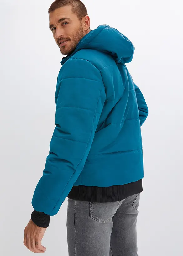 Giacca trapuntata invernale stile bomber con cappuccio, bonprix