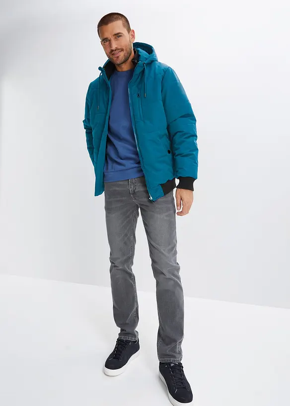 Giacca trapuntata invernale stile bomber con cappuccio, bonprix