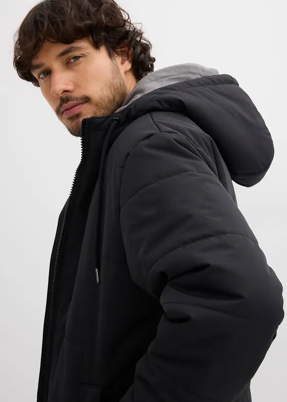 Giacca trapuntata invernale stile bomber con cappuccio, bonprix