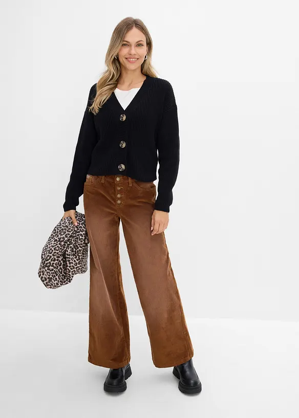 Cardigan in filato grosso di puro cotone, bonprix