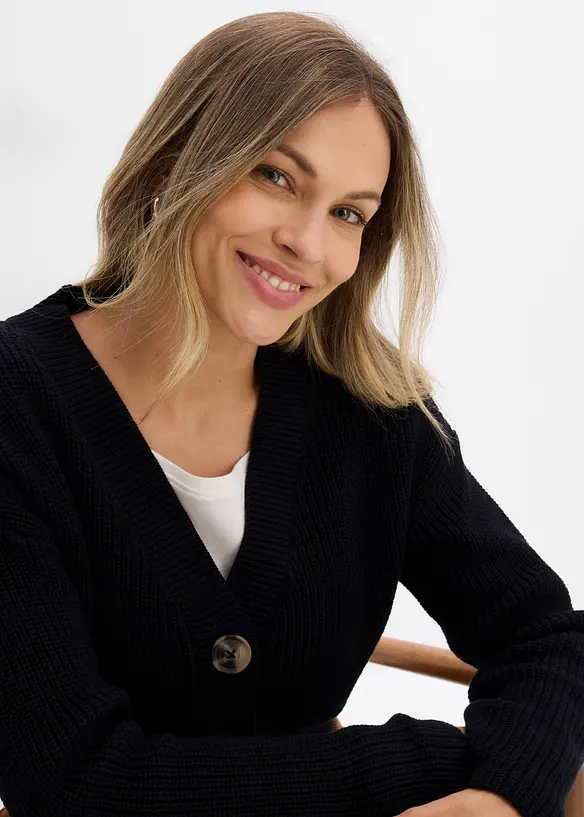 Cardigan in filato grosso di puro cotone, bonprix