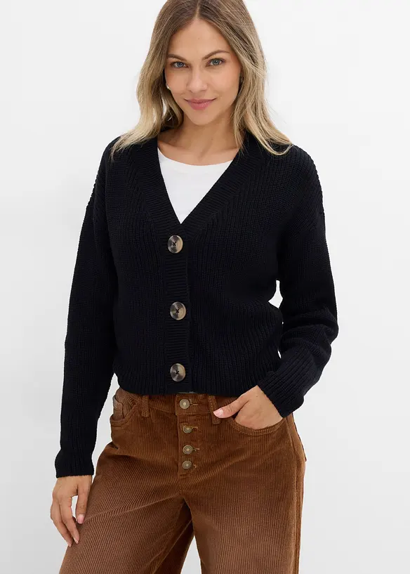 Cardigan in filato grosso di puro cotone, bonprix
