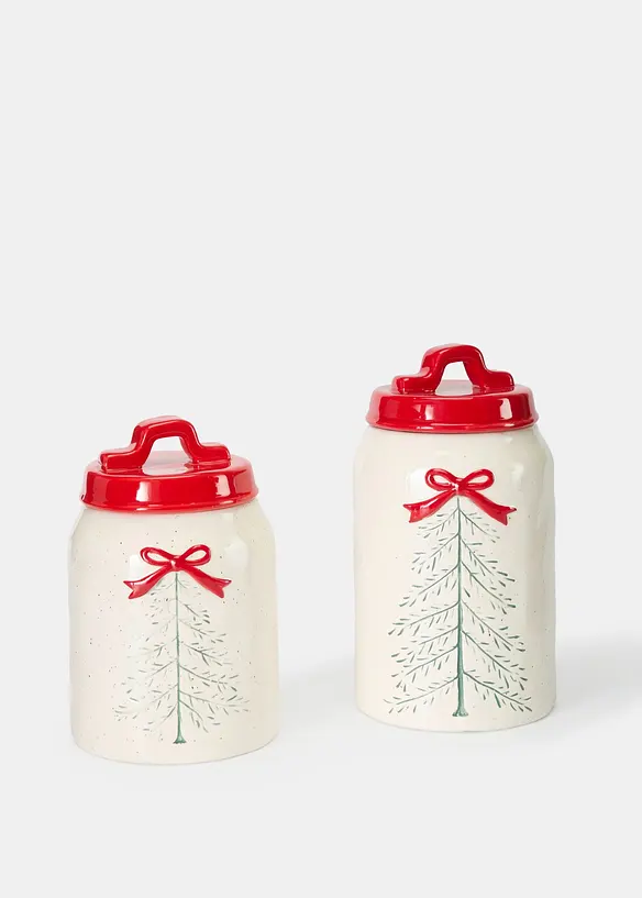 Contenitori per alimenti con albero e fiocco (set 2 pezzi), bonprix