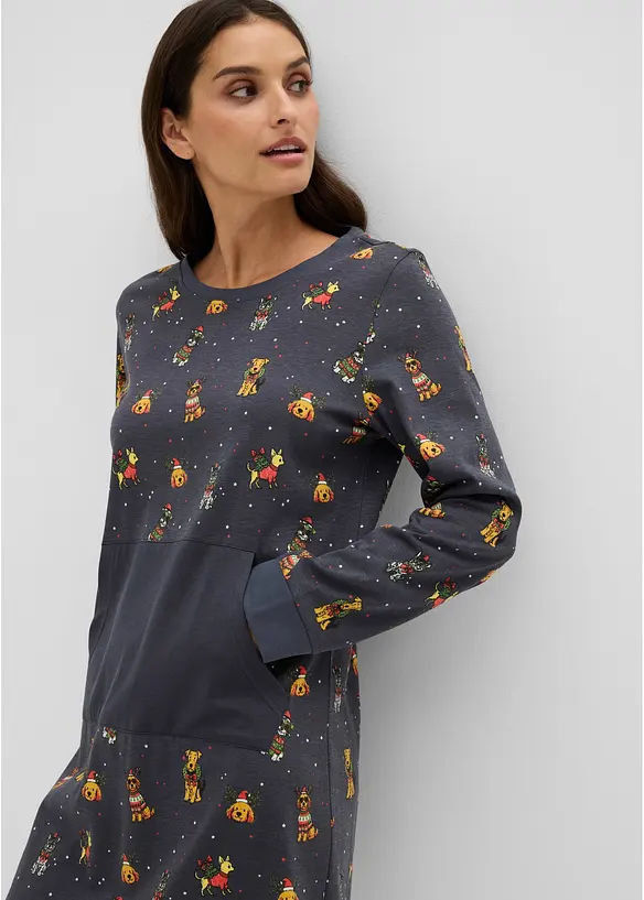 Camicia da notte in puro cotone con sacchetto regalo, bonprix