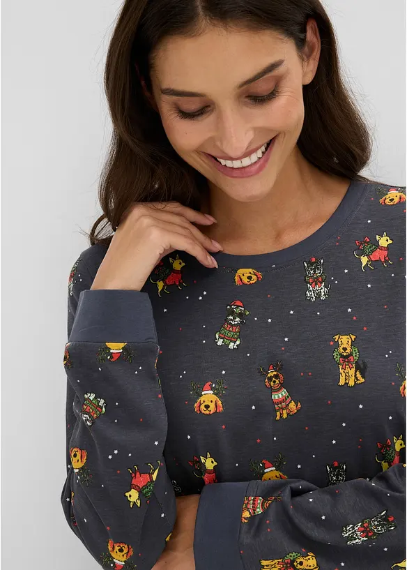 Camicia da notte in puro cotone con sacchetto regalo, bonprix