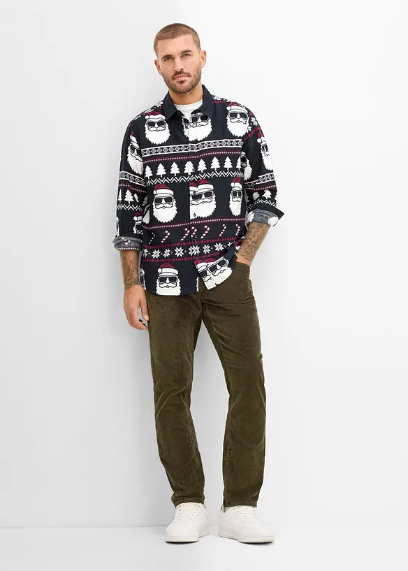Camicia in flanella con motivo natalizio, bonprix