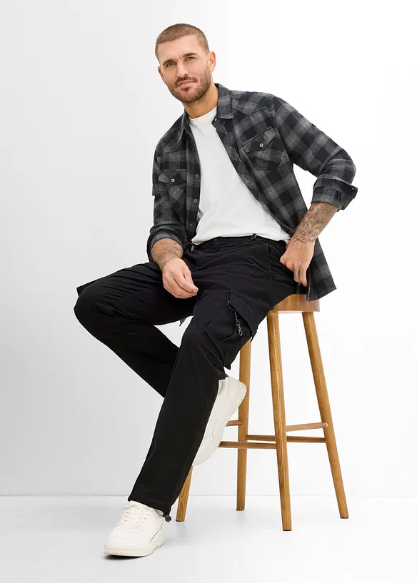 Pantaloni cargo termici con vita e fondo regolabili, bonprix