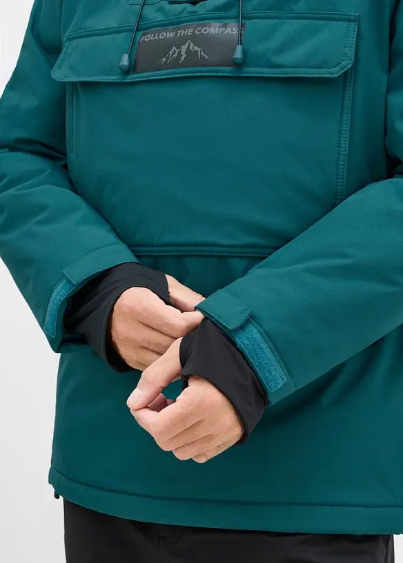 Giacca da sci tecnica impermeabile da infilare, con fodera in pile, bonprix