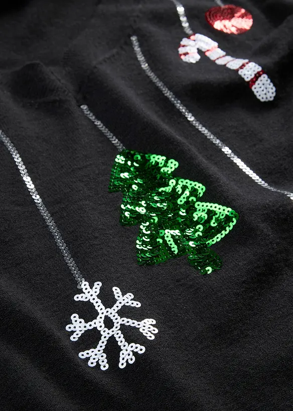 Maglione natalizio pr&eacute;maman / da allattamento con paillettes, bonprix