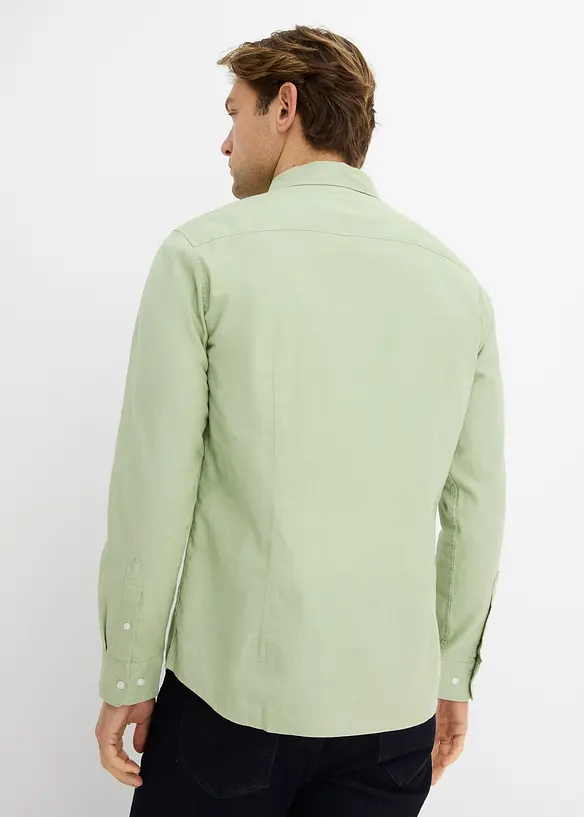 Camicia a maniche lunghe in misto lino fresco, modern fit, bonprix
