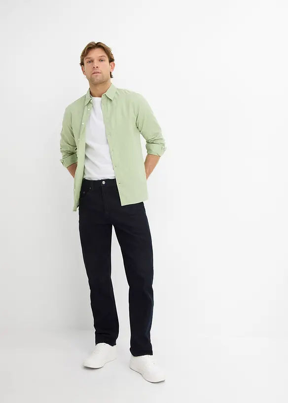 Camicia a maniche lunghe in misto lino fresco, modern fit, bonprix