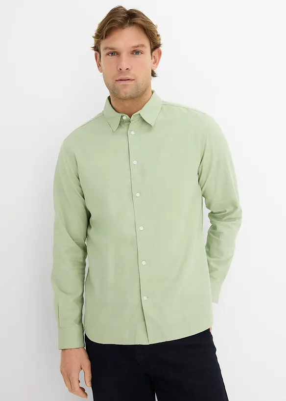 Camicia a maniche lunghe in misto lino fresco, modern fit, bonprix