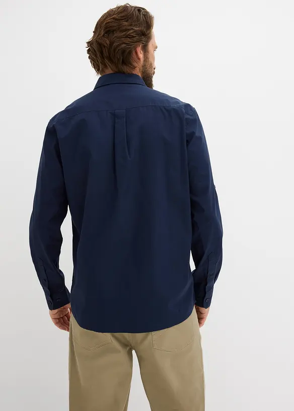 Camicia a maniche lunghe in popeline di cotone biologico, regular fit, bonprix