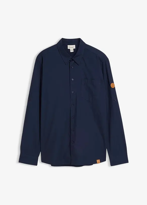 Camicia a maniche lunghe in popeline di cotone biologico, regular fit, bonprix