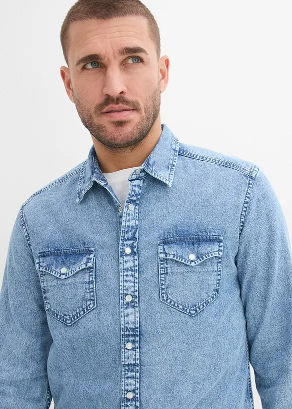 Camicia a maniche lunghe in puro cotone biologico, bonprix