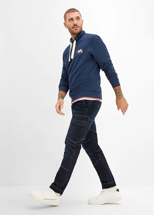 Jeans cargo termici regular fit con vita regolabile, straight, bonprix