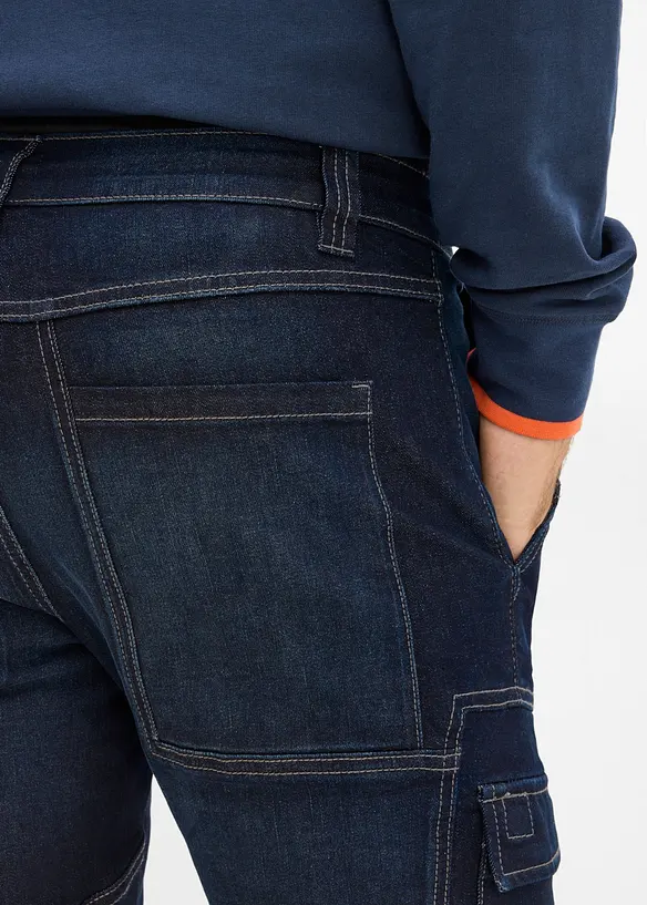 Jeans cargo termici regular fit con vita regolabile, straight, bonprix