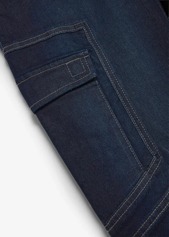 Jeans cargo termici regular fit con vita regolabile, straight, bonprix