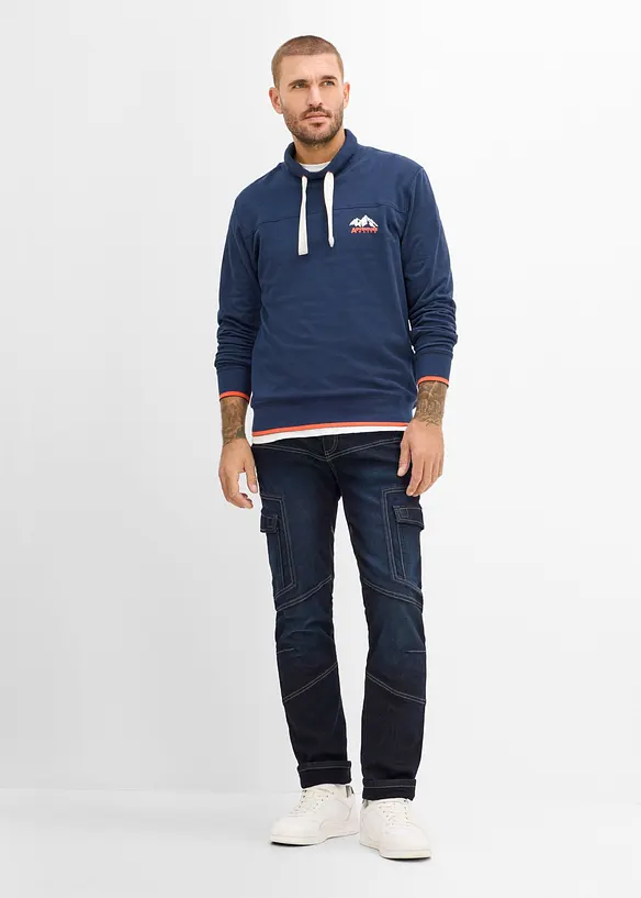 Jeans cargo termici regular fit con vita regolabile, straight, bonprix