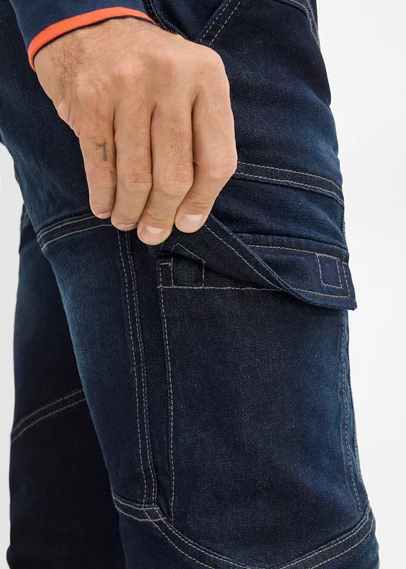 Jeans cargo termici regular fit con vita regolabile, straight, bonprix