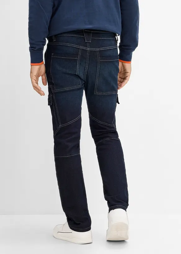 Jeans cargo termici regular fit con vita regolabile, straight, bonprix