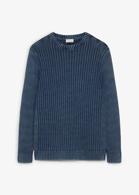 Maglione in  filato grosso effetto usato in puro cotone, bonprix
