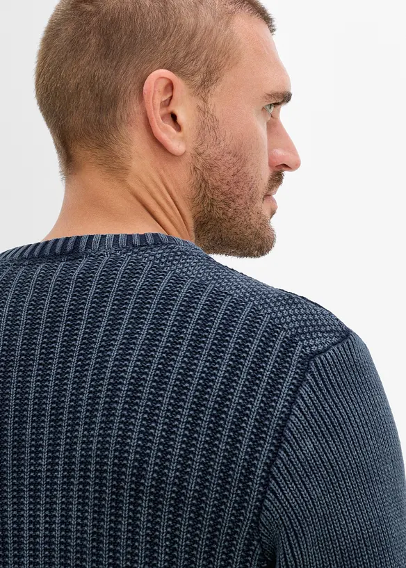 Maglione in  filato grosso effetto usato in puro cotone, bonprix
