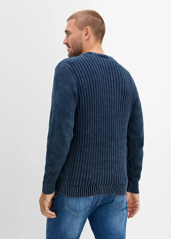 Maglione in  filato grosso effetto usato in puro cotone, bonprix