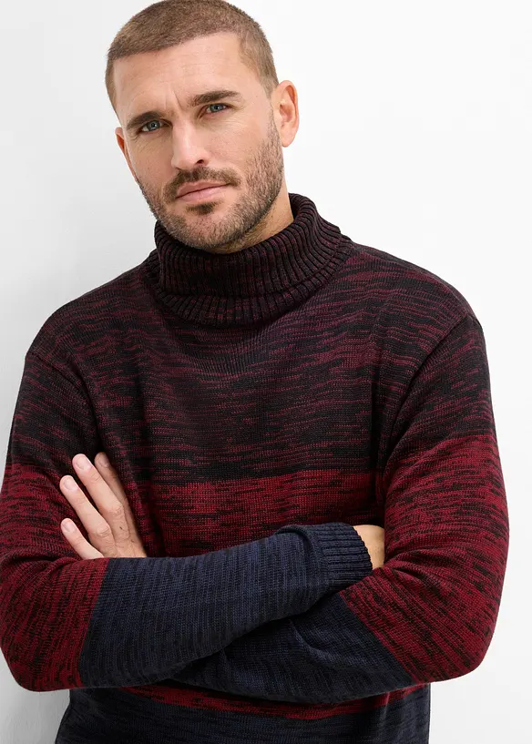 Maglione a collo alto in misto cotone morbido, bonprix